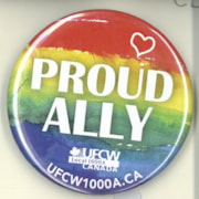 Cover image of Proud Ally. Button. 